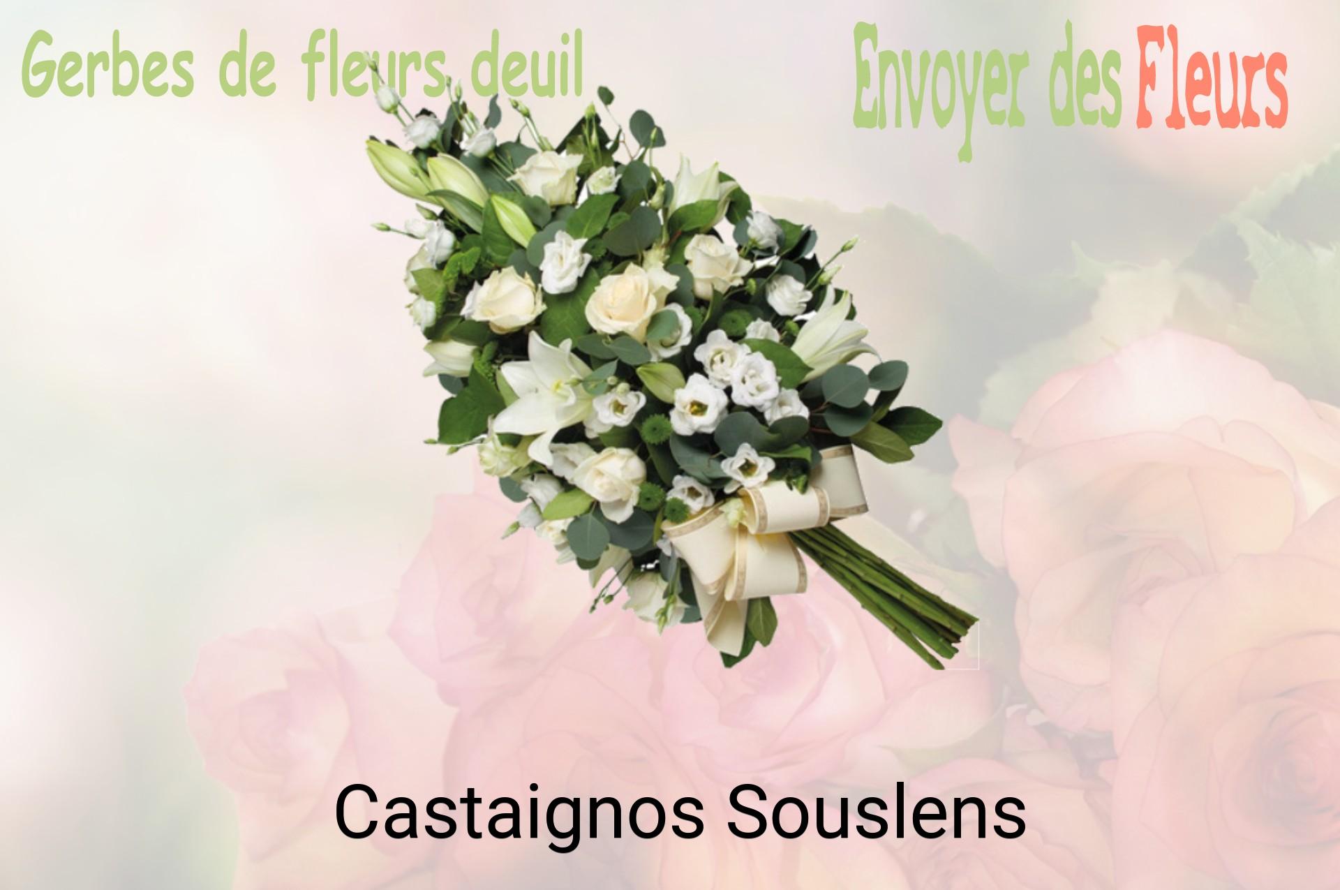 Gerbe de fleurs de deuil livrée à Castaignos-Souslens